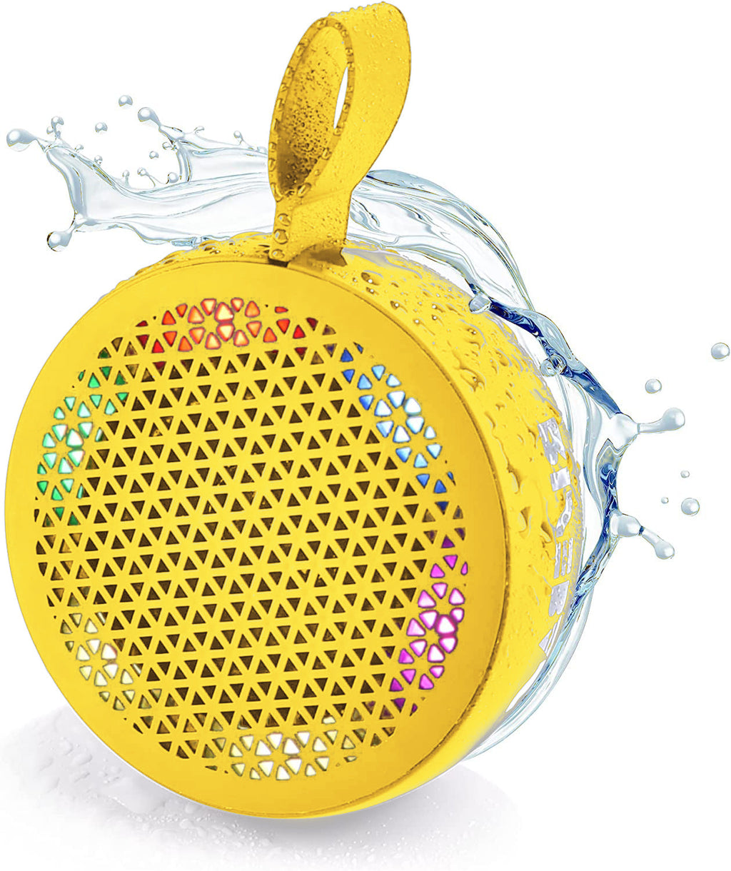 RISEBASS Waterproof Bluetooth Shower Speaker with LED Light & Hands-Free