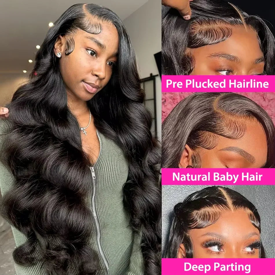 Brazilian Body Wave Raw 220% Density 30 32 Inch 13x6 HD Lace Front
