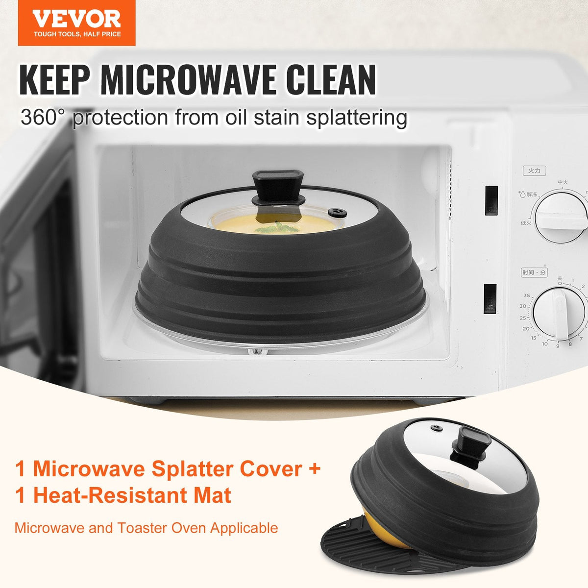 Collapsible Microwave Splatter Cover