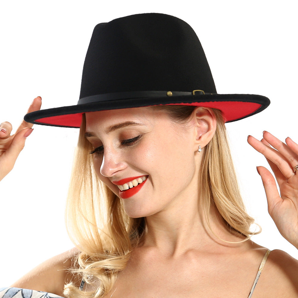 Women's British Vintage Wool Fedora Hat for Fall/Winter