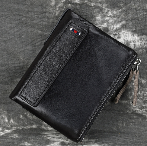 RFID-Blocking Genuine Leather Wallet for Men