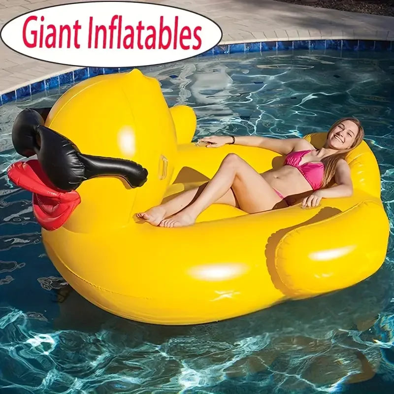 Thickened Swimming Pool Floating Bed Air Mattress Giant Duck