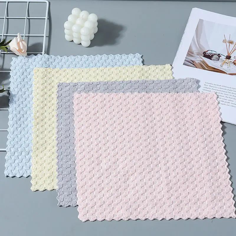 4pcs Microfiber Dish Cloths and Absorbent Cleaning Rags