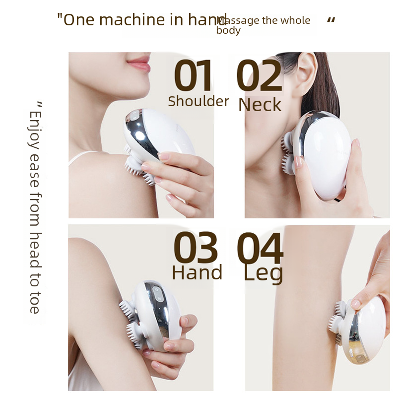 Electric Handheld Scalp Massager with Heating Function