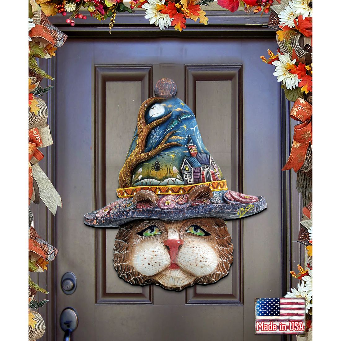 Halloween Eve Cat Door Decor by G. DeBrekht - Thanksgiving - 8161039H