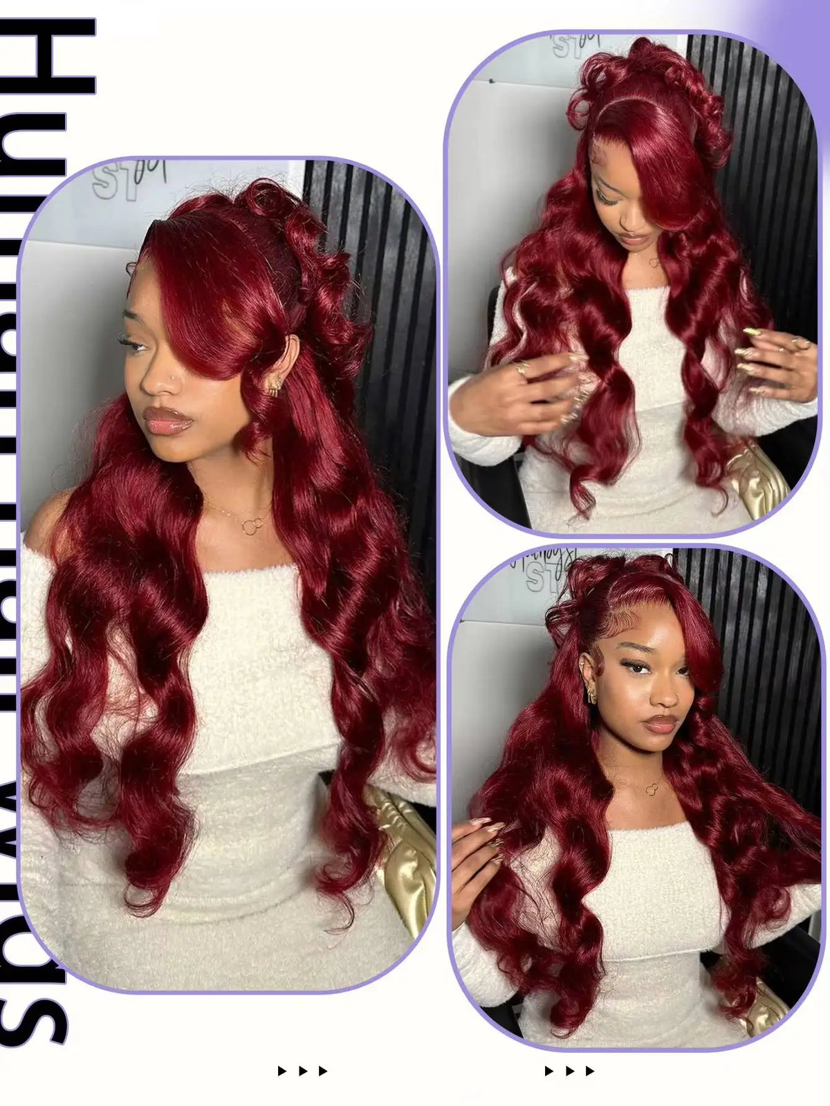 99j Burgundy Lace Front Human Hair Wig Body Wave 13x6 HD Frontal Wigs