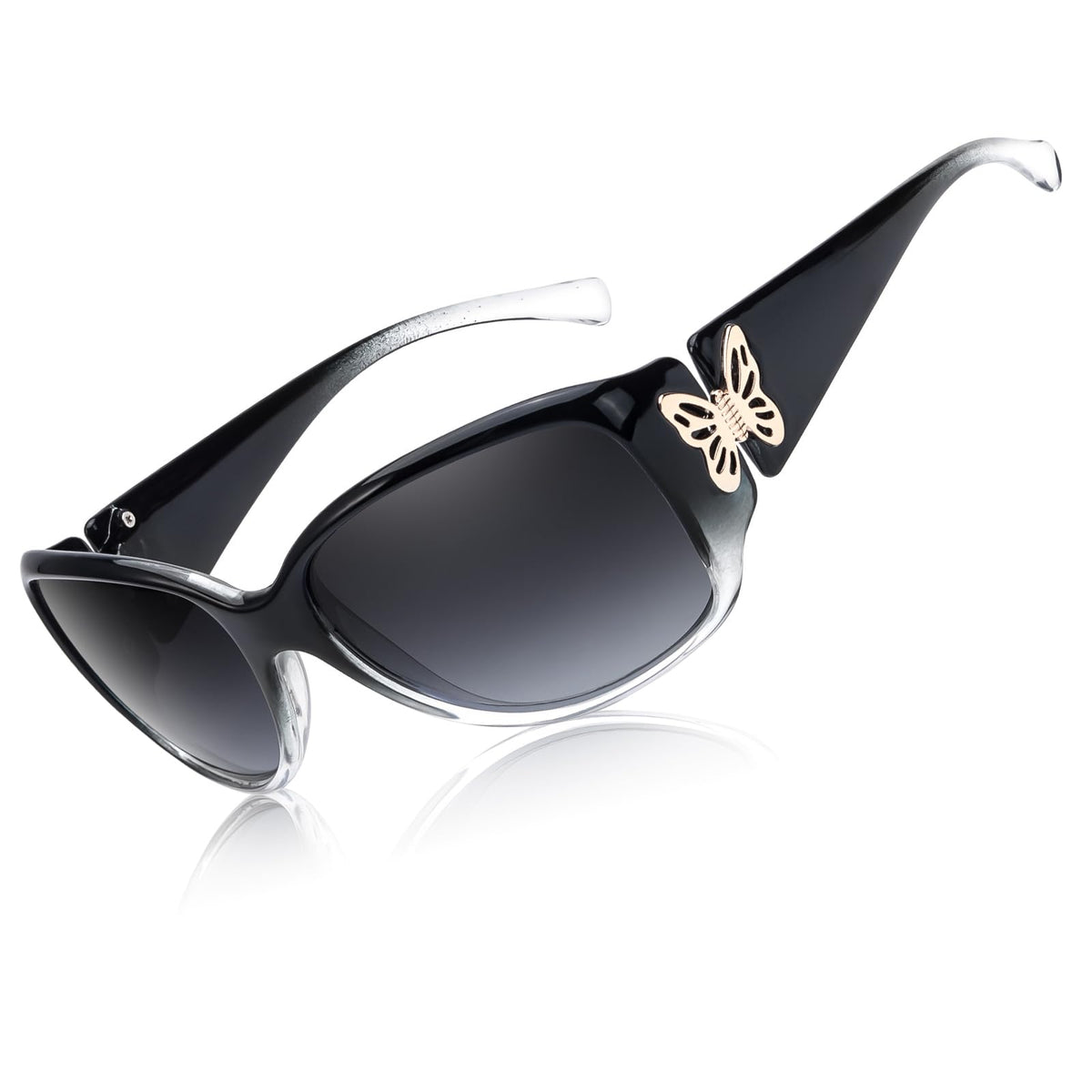 LVIOE Polarized Sunglasses for Women, Oversized Wraparound, UV400