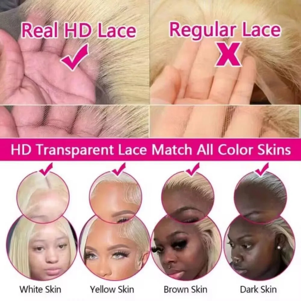 613 Honey Blonde Body Wave Brazilian Human Hair Wig 13x4 13x6 HD Lace