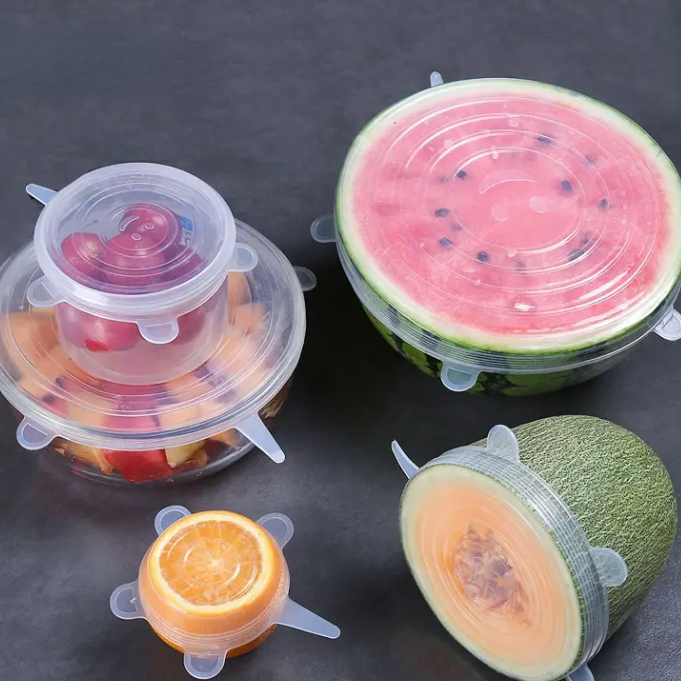 6pcs Silicone Stretchable Food Preservation Covers