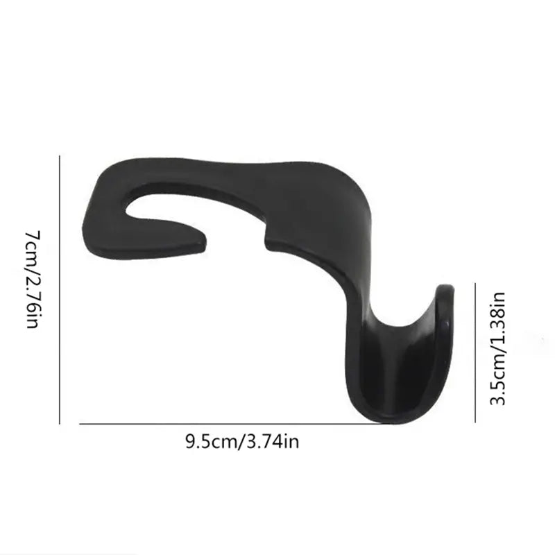 Car Seat Headrest Hook Hanger Organizer - Black