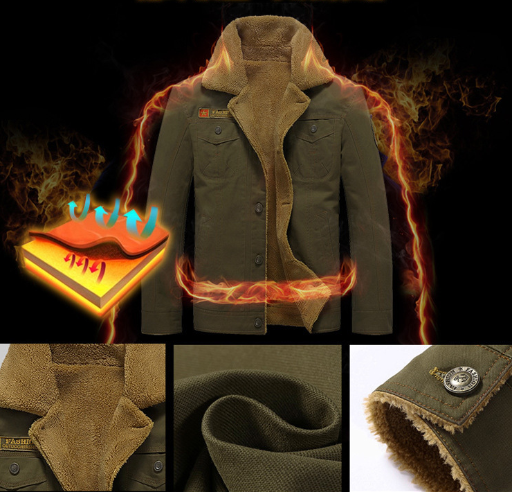 Thick Military Collar Winter Jacket Coat