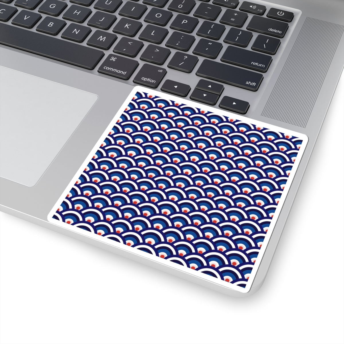 Patriotic Red White and Blue Scallop Pattern Kiss-Cut Sticker