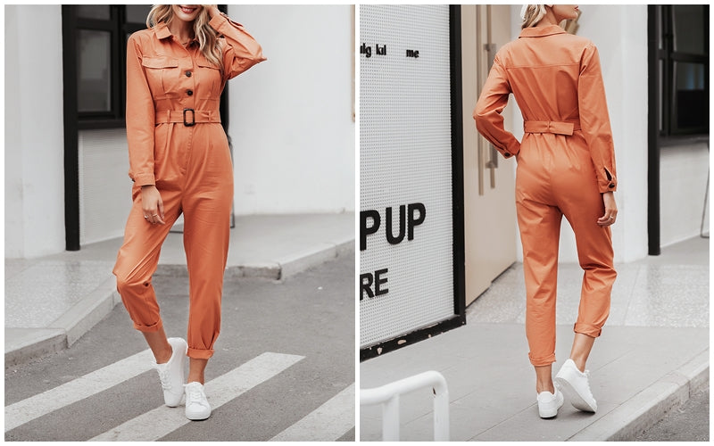 Women's Cotton Casual Jumpsuit