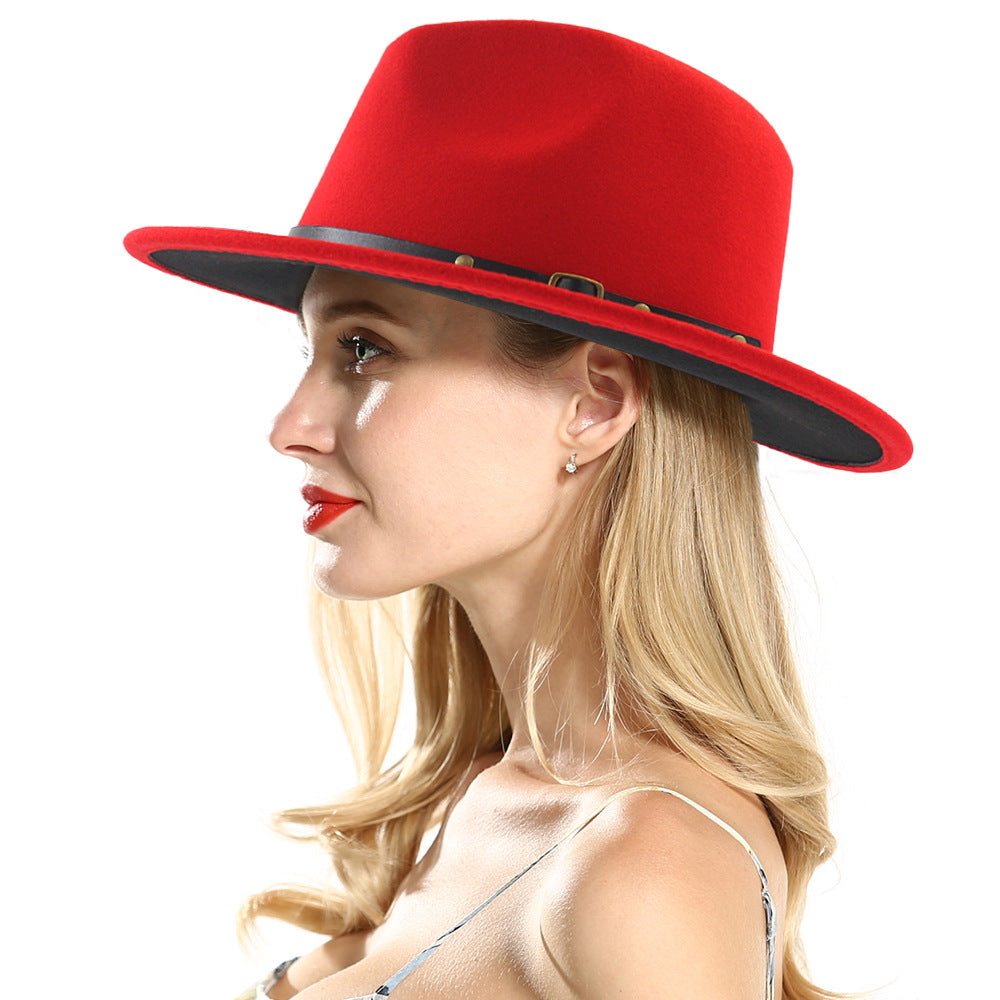 Women's British Vintage Wool Fedora Hat for Fall/Winter