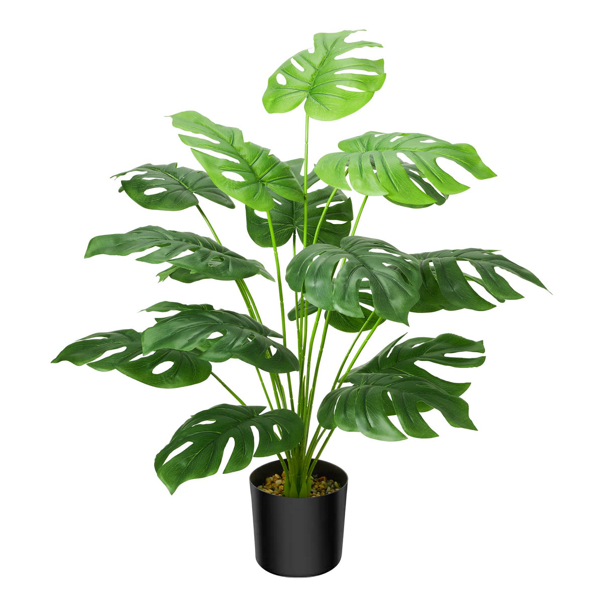 Artificial Monstera Plant 28 Inch with Planter - Faux Floor Plant