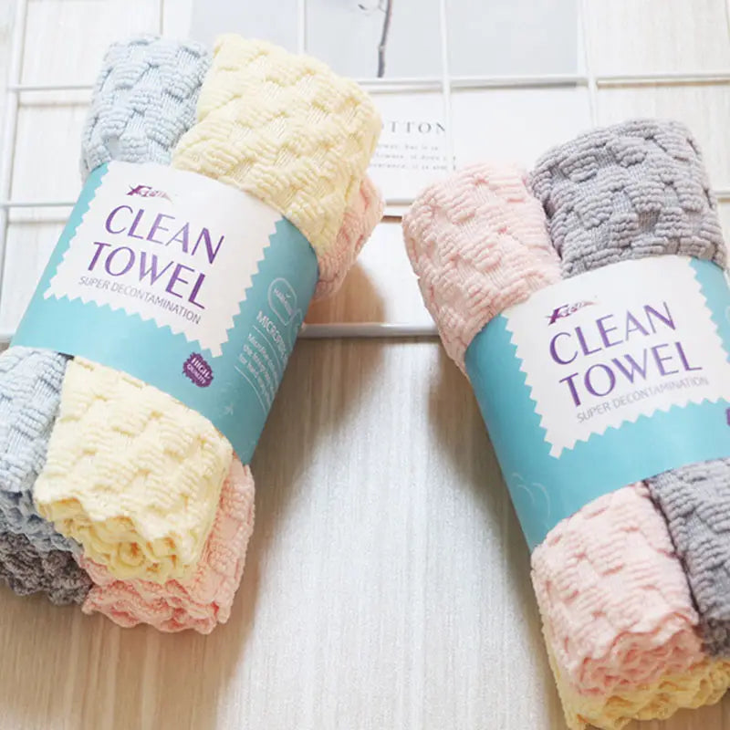 4pcs Microfiber Dish Cloths and Absorbent Cleaning Rags