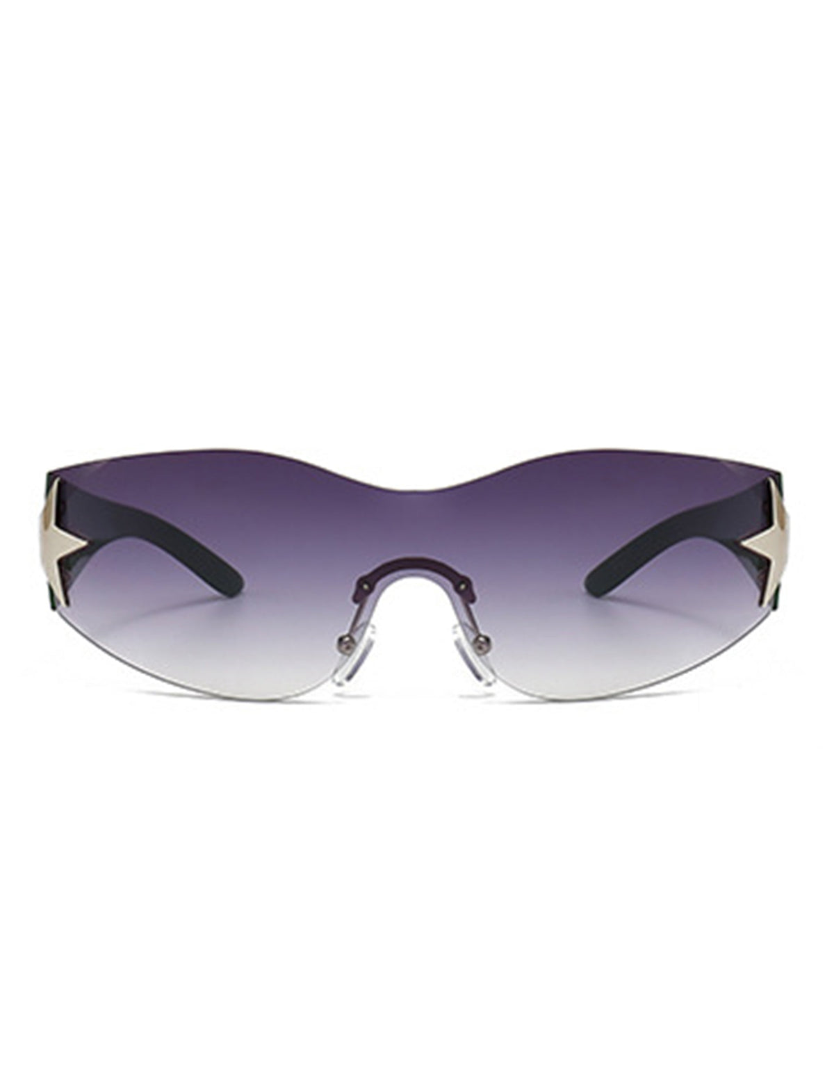Vyrin - Star Designed Rimless Sleek Wraparound Shield Sunglasses