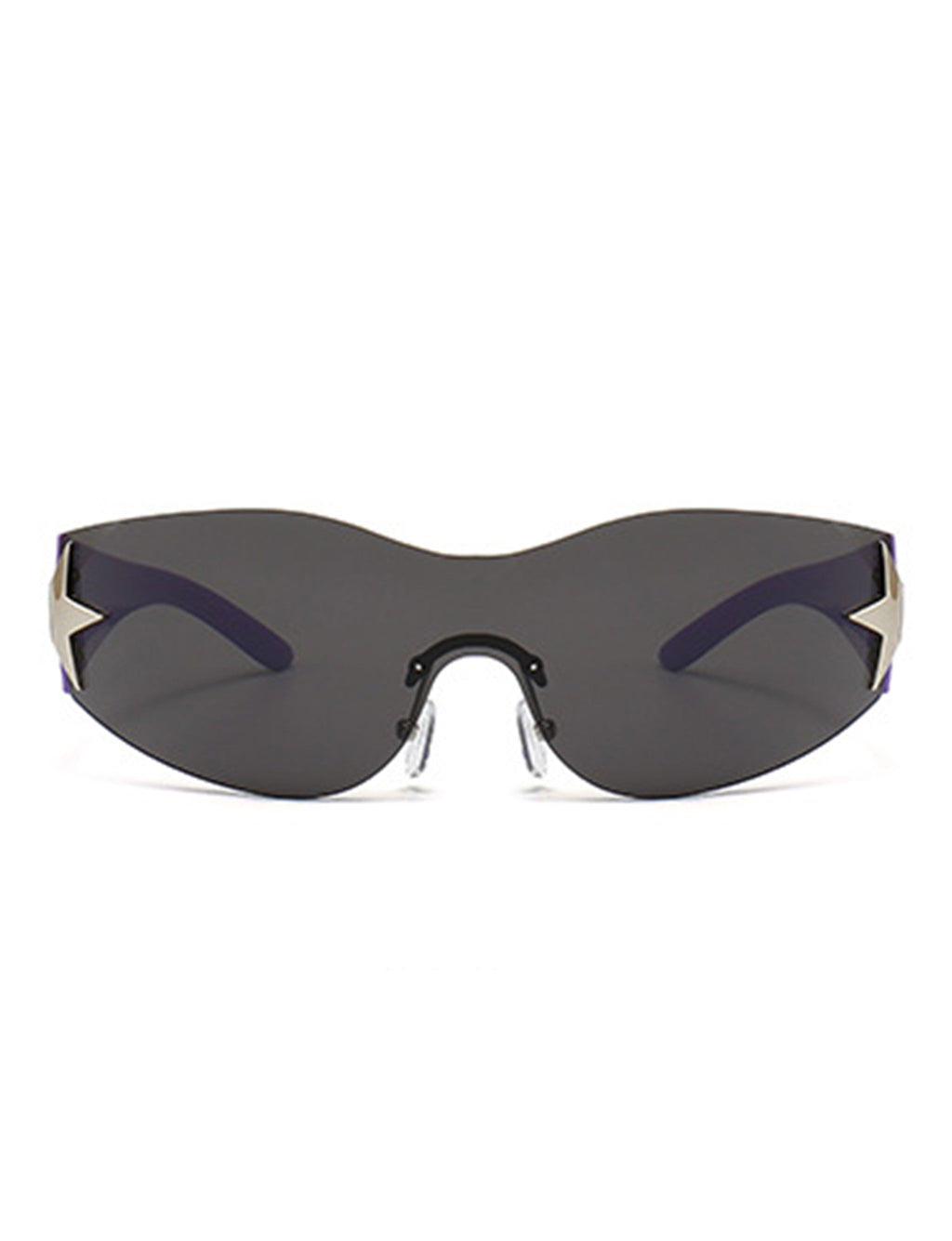 Vyrin - Star Designed Rimless Sleek Wraparound Shield Sunglasses