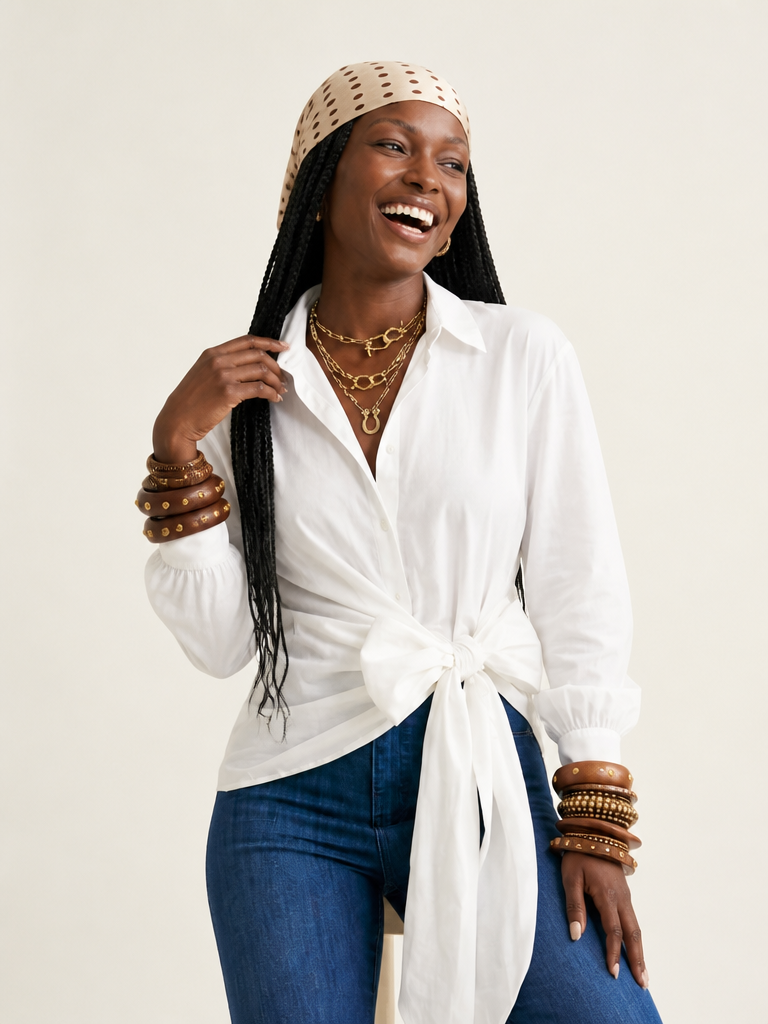 Elegant Bow Tie Blouse