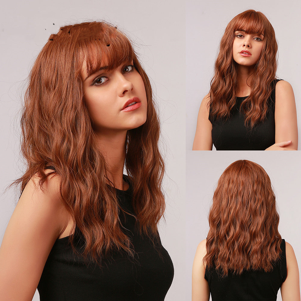 Curly Ombre Brown Blonde Synthetic Wigs