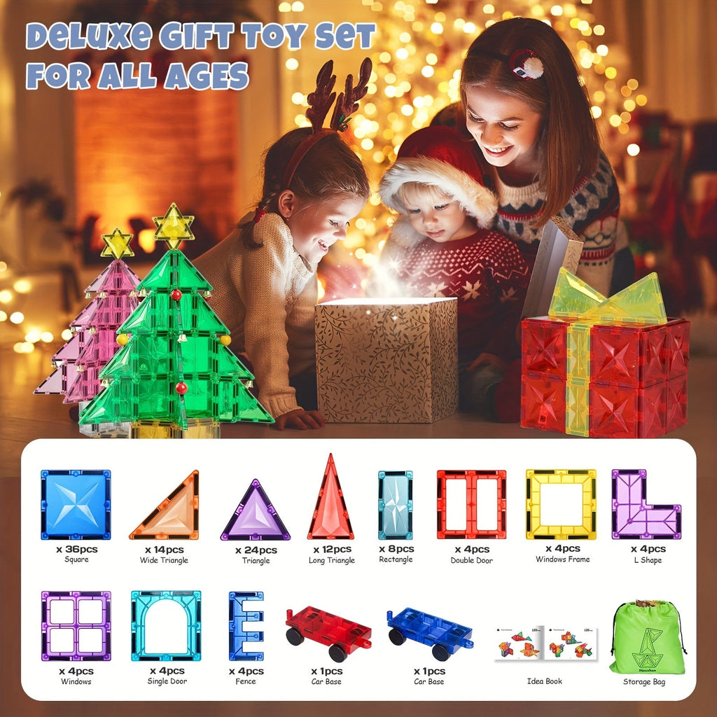 Diamond Magnetic Building Tiles & 2 Cars Set-3