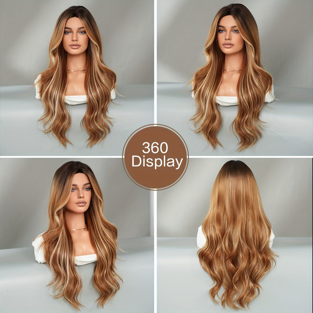 Elegant Ombre Brown Curly Wig