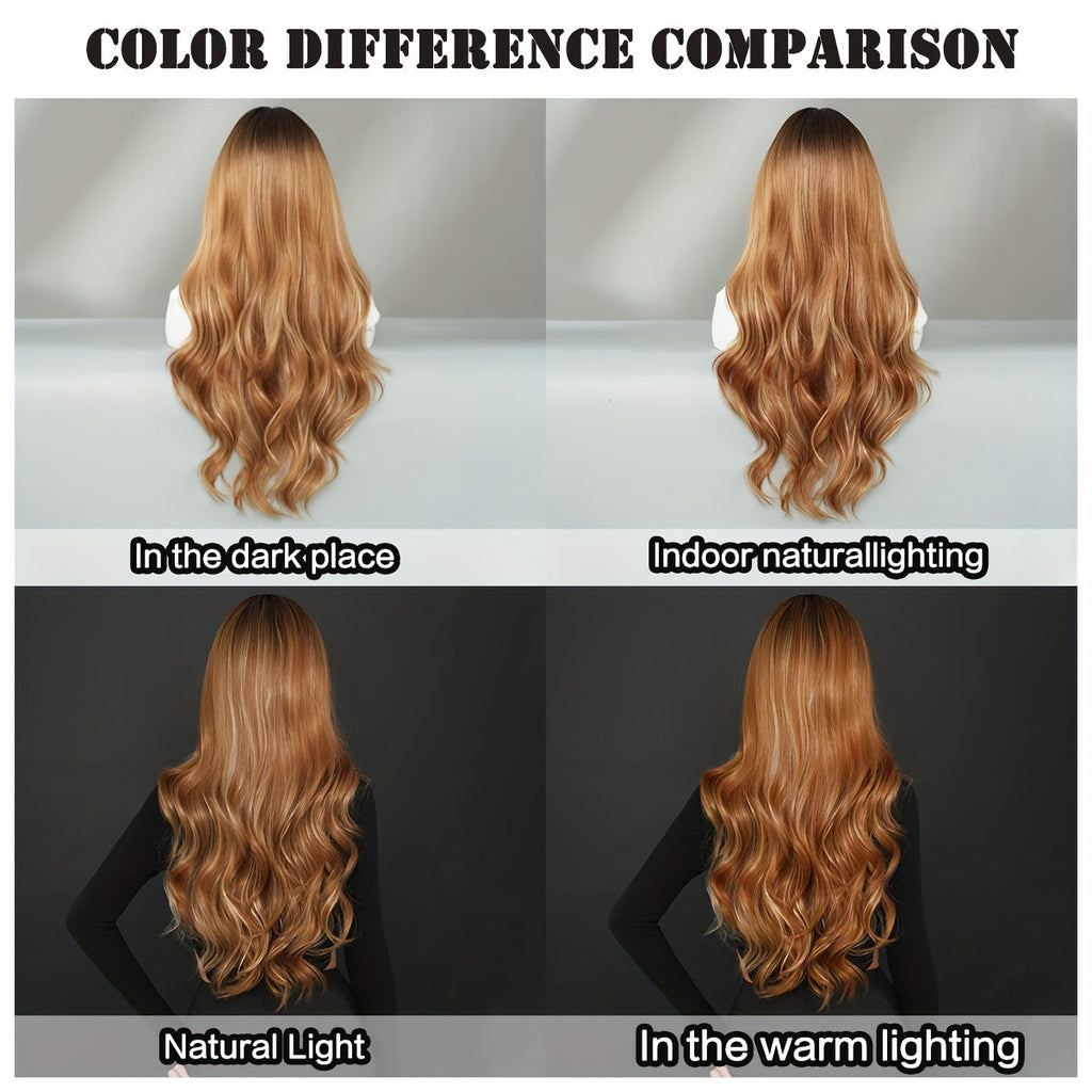 Elegant Ombre Brown Curly Wig