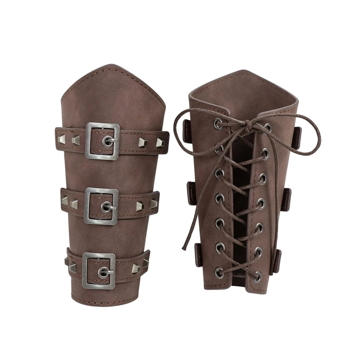 Medieval PU Leather Belt Bracers Waist Pouch Set Viking Knight Pirate