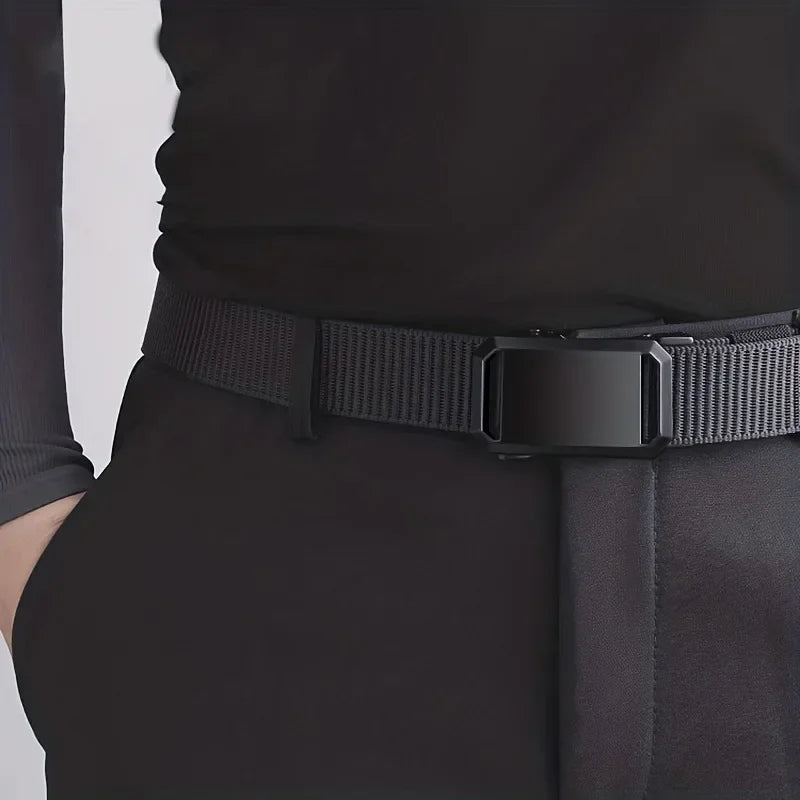 Men's Canvas Belt - Automatic Buckle Tactical Casual Belt