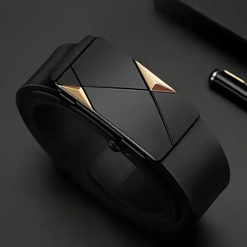 Men's PU Leather Belt - Automatic Buckle Dress & Casual Belt