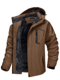 Men's Waterproof Winter Ski Jacket - Fleece-Lined Hooded Snow Coat
