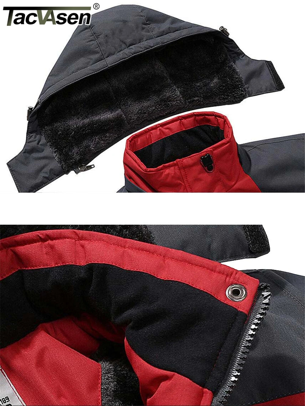 Men's Waterproof Winter Ski Jacket - Fleece-Lined Hooded Snow Coat