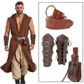 Medieval PU Leather Belt Bracers Waist Pouch Set Viking Knight Pirate
