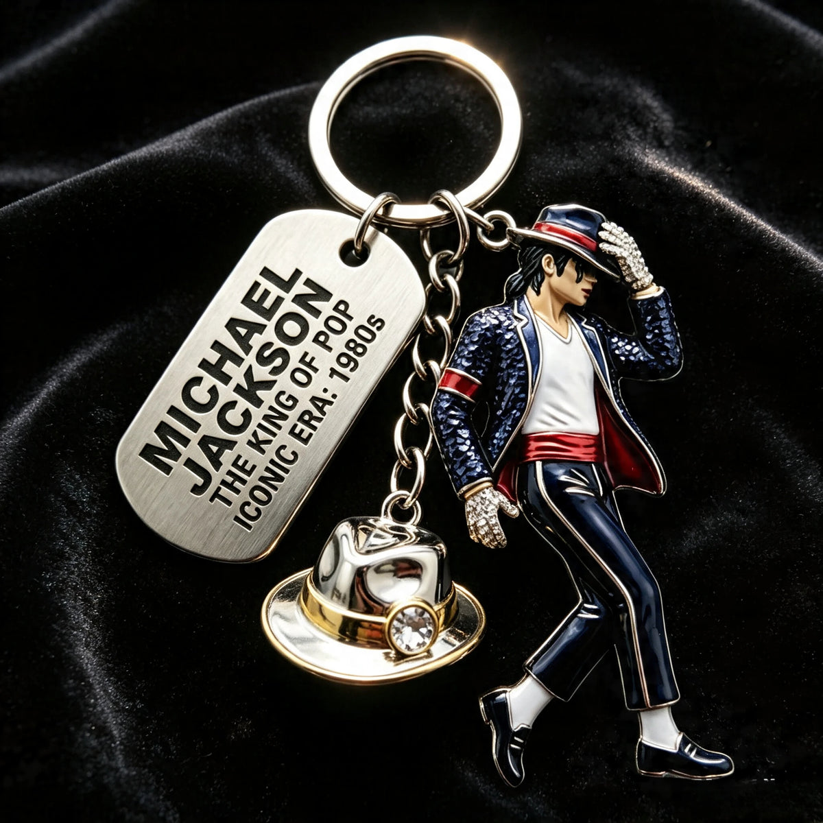 Michael Jackson Keychain, Classic Dance King Pendant Key Ring, Fashion