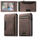 Push-Out Card Wallet - Slim Faux Leather Card Holder (Holds 12 Cards)