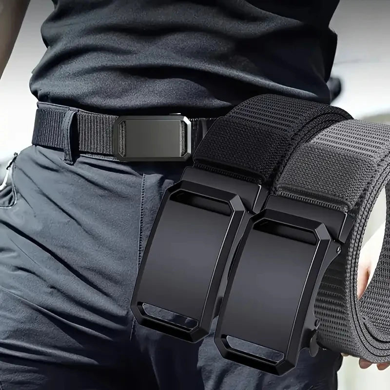 Men's Canvas Belt - Automatic Buckle Tactical Casual Belt