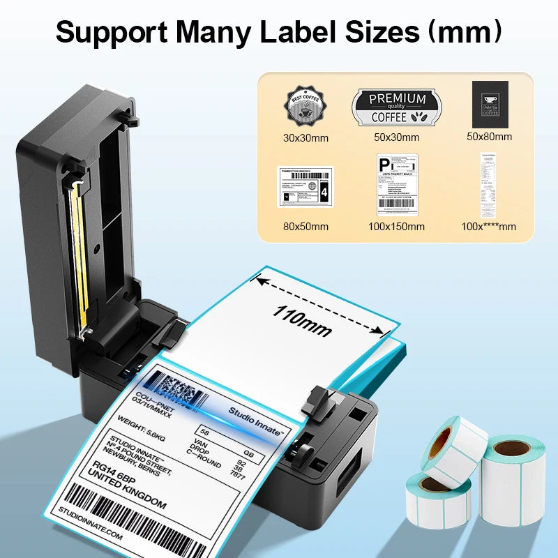 NETUM M90 4x6 Shipping Label Printer - Bluetooth & USB Thermal Label Printer, US Plug
