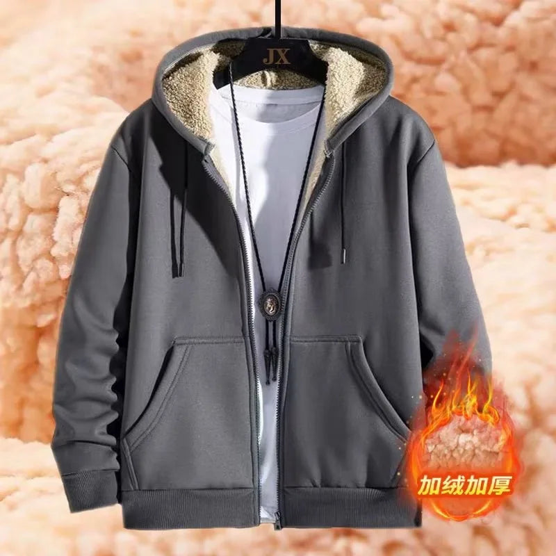 Men's Sherpa Lined Zip Up Hoodie - Thick Fleece Lined Warm Winter Jacket