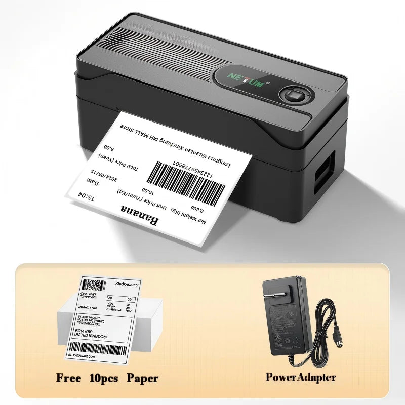 NETUM M90 4x6 Shipping Label Printer - Bluetooth & USB Thermal Label Printer, US Plug