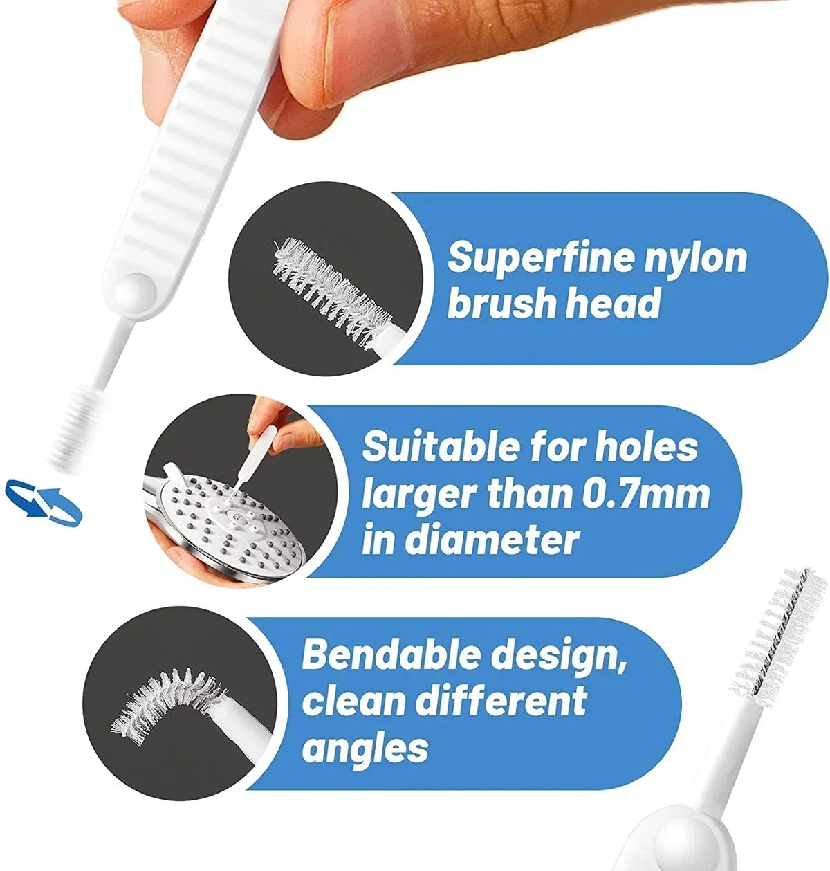 Phone Charging Port Cleaning Kit - Speaker & Port Cleaner Brush Set with Dust Plugs
