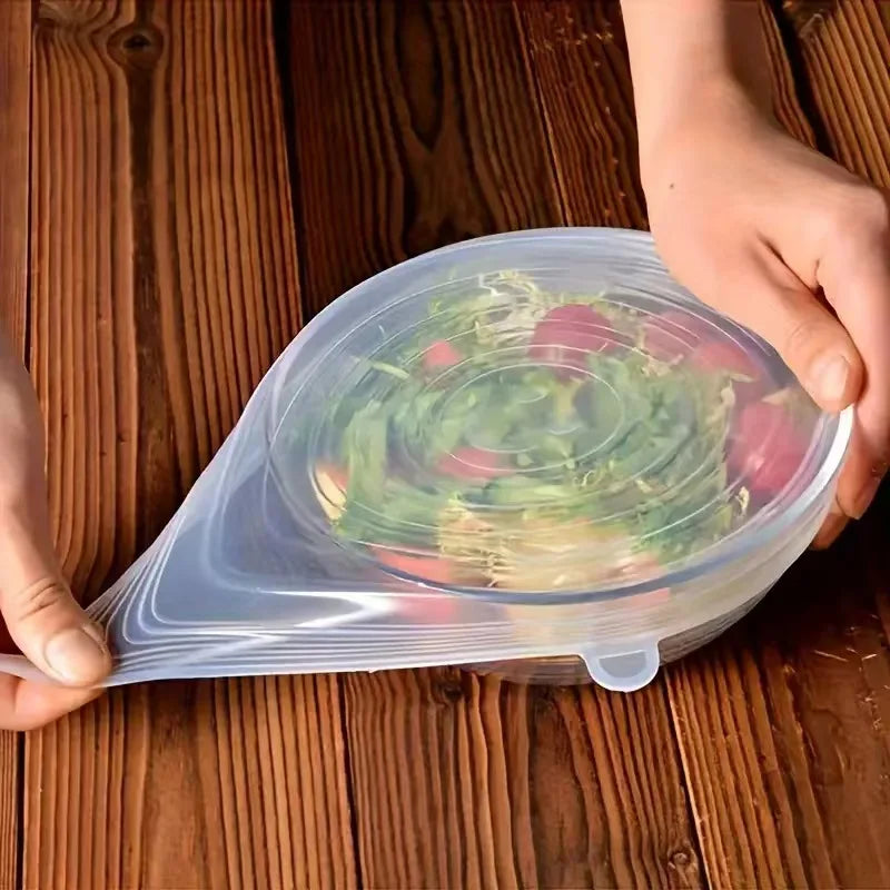 6Pcs Silicone Stretch Lids, Food Bowl Covers, Reusable Food Saving Covers, Retractable Multifunctional Fresh-keeping Lid
