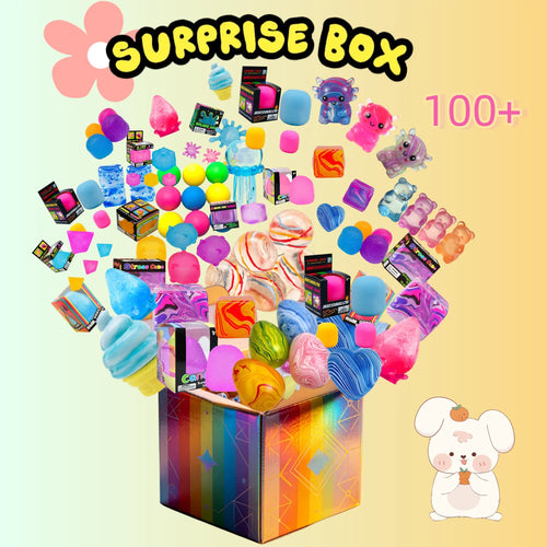 100+Pcs Surprise Box Toys Novelty Stress Relief Assorted Squishy