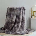 Shaggy Faux Fur Sherpa Throw Blanket - Reversible Fluffy Plush Blanket for Couch & Sofa
