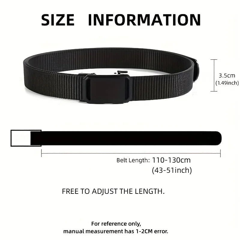 Men's Canvas Belt - Automatic Buckle Tactical Casual Belt