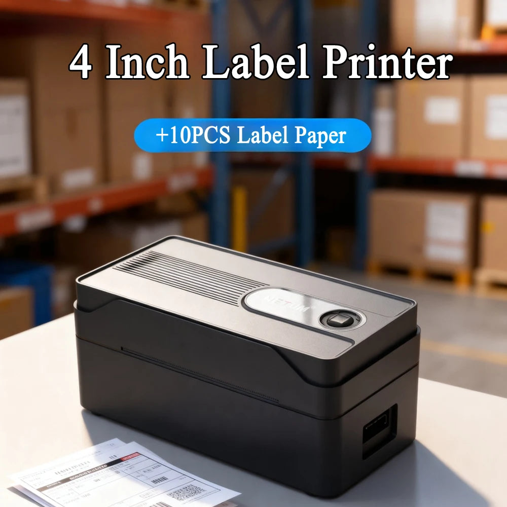 NETUM M90 4x6 Shipping Label Printer - Bluetooth & USB Thermal Label Printer, US Plug