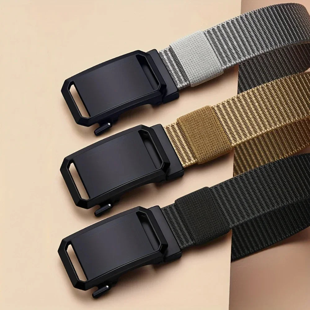 Men's Canvas Belt - Automatic Buckle Tactical Casual Belt
