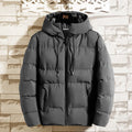 Men's Hooded Puffer Jacket - Short Quilted Winter Coat