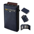 Men's Carbon Fiber Pop-Up Wallet - RFID Blocking Card Holder with ID Window & Cash Pocket