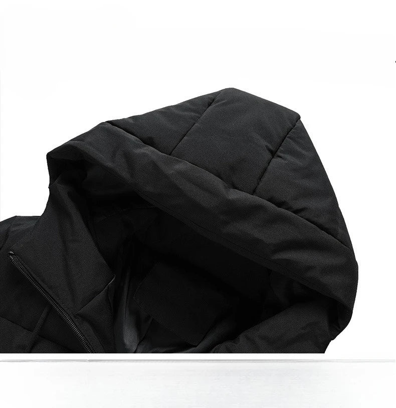Men's Hooded Puffer Jacket - Short Quilted Winter Coat