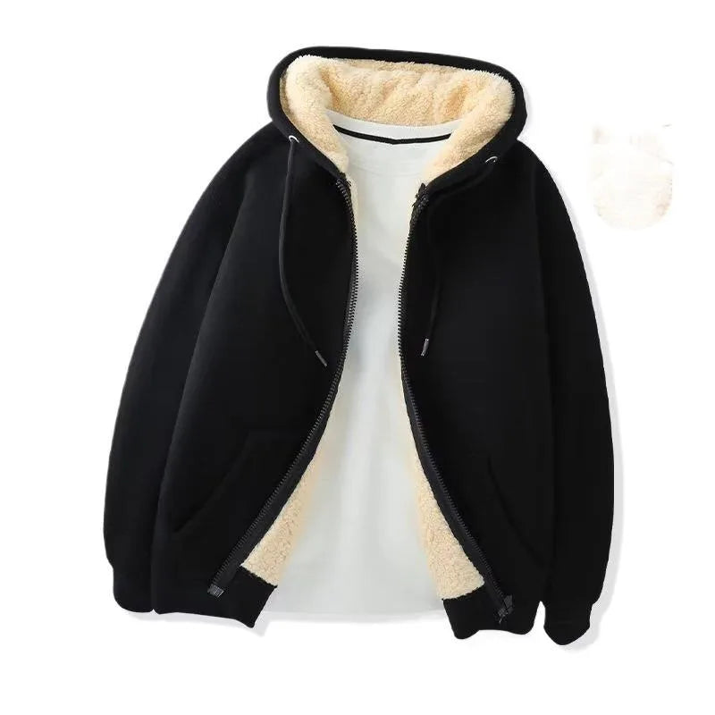 Men's Sherpa Lined Zip Up Hoodie - Thick Fleece Lined Warm Winter Jacket